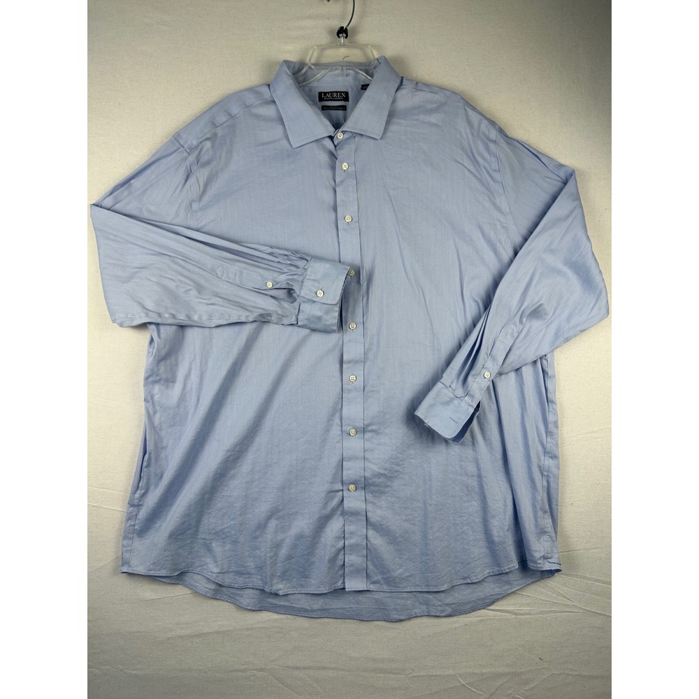 Lauren Ralph Lauren Tall Fit Performance Stretch Blue Herringbone Shirt 20 36/37